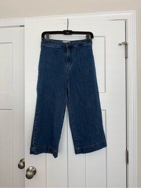 Free People Wide Leg Denim Capris